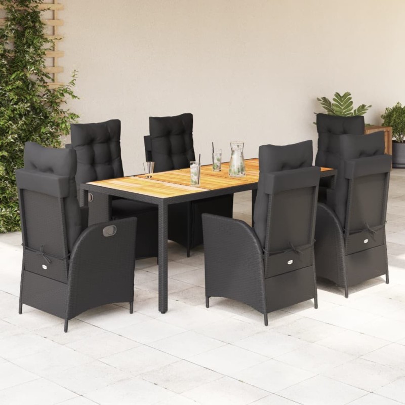 Ensemble de salle à manger pour jardin 9 pcs Gris polyrotin 495807495807