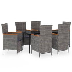 Ensemble de salle à manger pour jardin 6 pcs Gris 495815495815