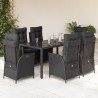 Ensemble de salle à manger pour jardin 7 pcs Noir Acier 495817495817