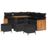 Ensemble à manger de jardin 9pcs coussins noir résine tressée 495962495962