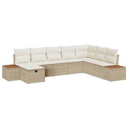 Ensemble à manger de jardin coussins 13pcs Résine tressée Beige 495964495964