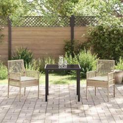 Salon de jardin 7 pcs avec coussins noir résine tressée 495981495981