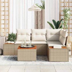 Salon de jardin avec coussins 7 pcs bois massif d'acacia 496032496032