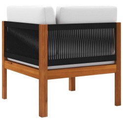 Salon de jardin 9 pcs avec coussins noir résine tressée 496040496040