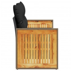 Salon de jardin 9 pcs avec coussins noir résine tressée 496041496041