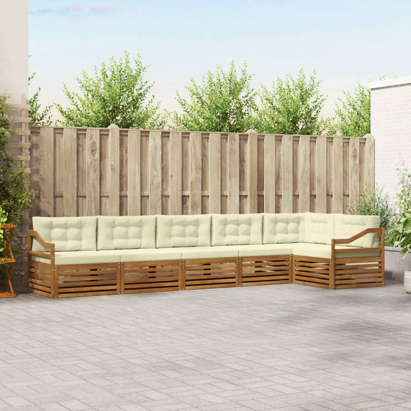 Ensemble de canapé de jardin 7 pcs Marron Poly rotin 496487496487