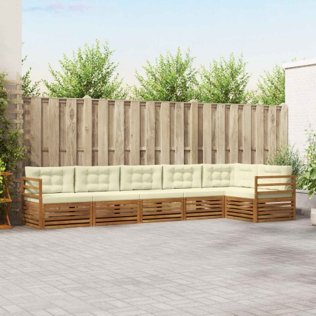 Ensemble de canapé de jardin 7 pcs Beige Poly rotin 496488496488