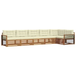 Ensemble de canapé de jardin 7 pcs Beige polyrotin 496489496489