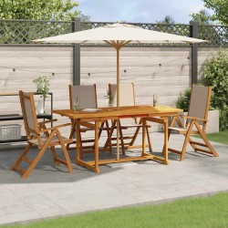 Ensemble à manger jardin 7pcs marron rpoly otin verre 496566496566