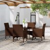 Ensemble à manger jardin 7pcs marron rpoly otin verre 496567496567