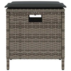 Ensemble à manger de jardin et coussins 5 pcs gris clair rotin 496586496586