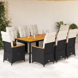 Salon de jardin 11 pcs avec coussins beige résine tressée 496598496598