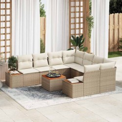 Salon de jardin 6 pcs avec coussins gris clair bambou 496607496607