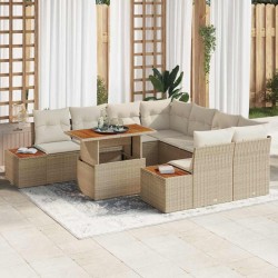 Salon de jardin 6 pcs avec coussins gris clair résine tressée 496609496609
