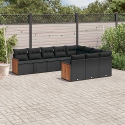 Salon de jardin 9 pcs avec coussins bois de pin imprégné 496636496636