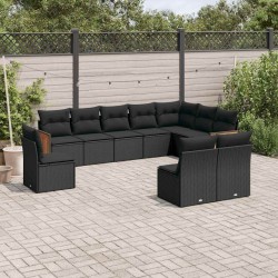 Salon de jardin 8 pcs avec coussins gris clair bambou 496642496642