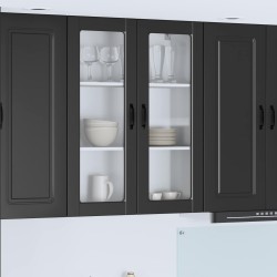 Salon de jardin 8 pcs avec coussins noir résine tressée 496913496913