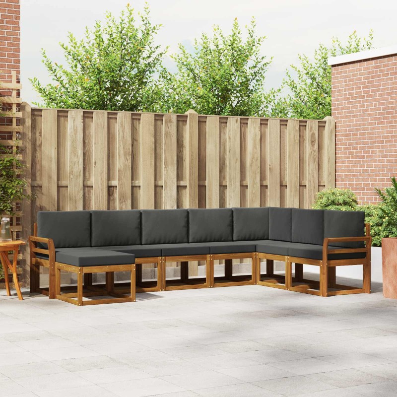 Salon de jardin 3 pcs avec coussins Gris Résine tressée 496944496944