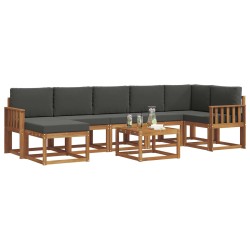 Salon de jardin 12 pcs avec coussins crème Bois de pin 496956496956