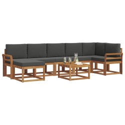 Salon de jardin 12 pcs avec coussins crème Bois de pin 496957496957