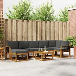 Salon de jardin 12 pcs avec coussins crème Bois de pin massif 496959496959