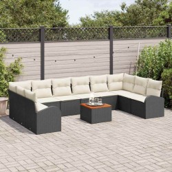 Ensemble à manger de jardin et coussins 5 pcs gris clair rotin 496965496965