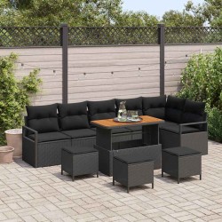 Ensemble à manger de jardin et coussins 5 pcs gris clair rotin 496967496967