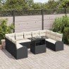 Ensemble à manger de jardin et coussins 17 pcs marron rotin 496986496986