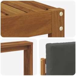 Salon de jardin 11 pcs avec coussins crème Bois de pin solide 497261497261