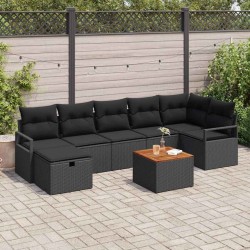 Salon de jardin avec coussins 6 pcs beige résine tressée 497279497279