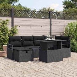 Salon de jardin 11 pcs avec coussins gris résine tressée 497342497342