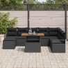 Salon de jardin avec coussins 8 pcs beige résine tressée 497476497476