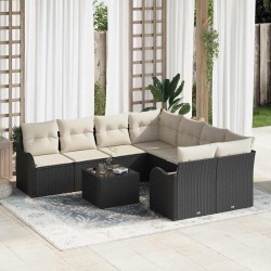 Salon de jardin avec coussins 8 pcs beige résine tressée 497479497479