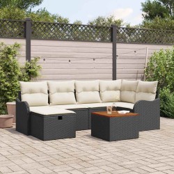 Salon de jardin avec coussins 10 pcs beige résine tressée 497502497502