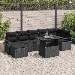 Salon de jardin avec coussins 7 pcs beige résine tressée 497624497624
