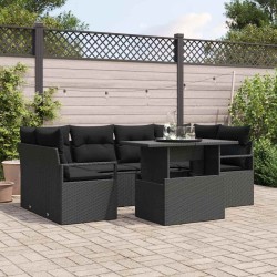 Salon de jardin avec coussins 6 pcs beige résine tressée 497629497629