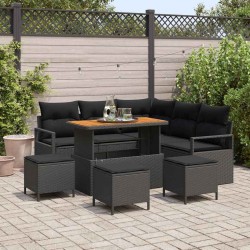 Salon de jardin avec coussins 6 pcs beige résine tressée 497632497632
