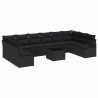 Ensemble à manger de jardin 13 pcs coussins noir résine tressée 497642497642