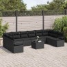Ensemble à manger de jardin 13 pcs coussins noir résine tressée 497642497642