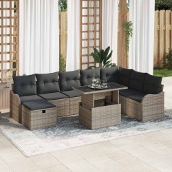 Salon de jardin avec coussins 6 pcs beige résine tressée 497651497651