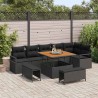 Salon de jardin avec coussins 6 pcs beige résine tressée 497667497667
