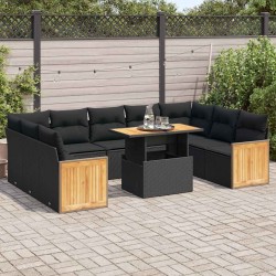 Salon de jardin avec coussins 13 pcs beige résine tressée 498703498703