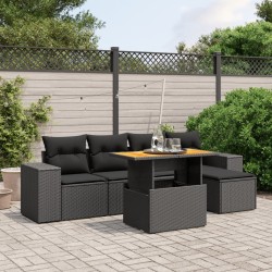 Salon de jardin avec coussins 7 pcs gris résine tressée 498831498831