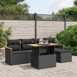 Salon de jardin avec coussins 7 pcs gris résine tressée 498832498832