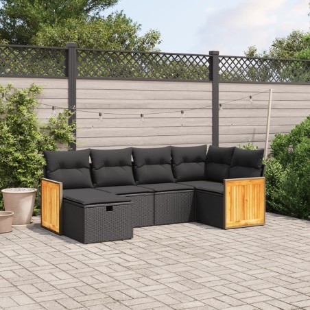 Salon de jardin avec coussins 7 pcs gris résine tressée 498837498837