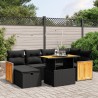 Salon de jardin avec coussins 7 pcs gris résine tressée 498844498844