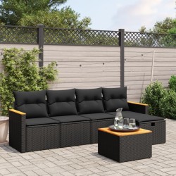 Salon de jardin avec coussins 7 pcs gris résine tressée 498851498851