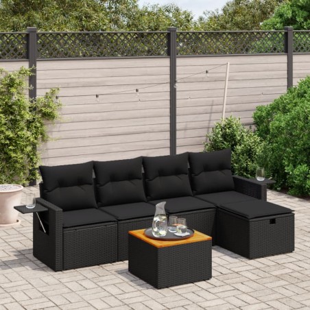 Salon de jardin avec coussins 7 pcs gris résine tressée 498865498865