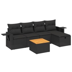 Salon de jardin avec coussins 7 pcs gris résine tressée 498865498865