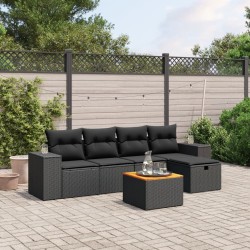 Salon de jardin avec coussins 7 pcs gris résine tressée 498866498866